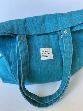 Aeropostale Turquoise Cotton Tote Bag